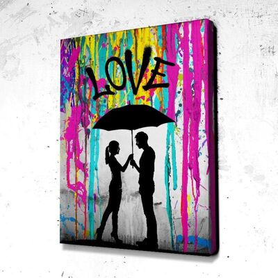 Tableau Pluie d'Amour Color - 60 x 40 - Plexiglas - Cadre noir