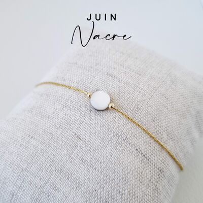 Bracciale Birthstone per il mese di giugno: Madreperla