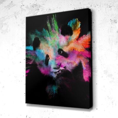 Tableau Panda Splash - 60 x 40 - Toile sur châssis - Cadre noir