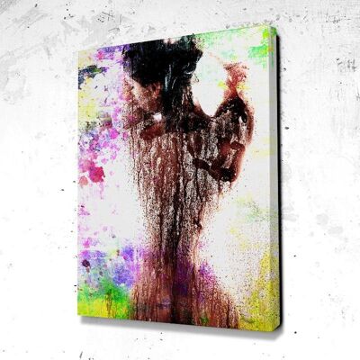 Tableau Nu Shower Color - 60 x 40 - Plexiglas - Cadre noir