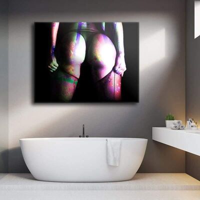 Tableau Nu Naked Color - 40 x 30 - Plexiglas - Cadre noir