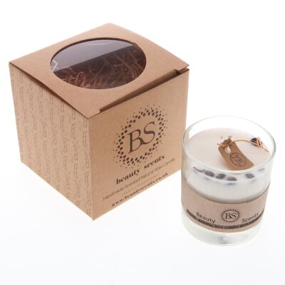 Large Vanilla & Coffee Scented Soy Candle With Coffee Beans In Glass Container box of 6