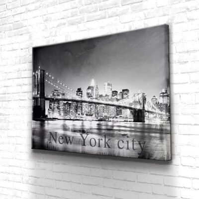 Tableau New York Bridge - 60 x 40 - Plexiglas - Cadre noir