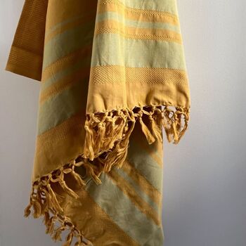 FOUTA TISSÉE EN COTON BIOLOGIQUE -  Collection GARDEN - couleur SUNFLOWER 3