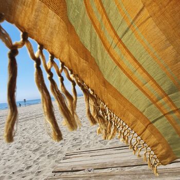 FOUTA TISSÉE EN COTON BIOLOGIQUE -  Collection GARDEN - couleur SUNFLOWER 7