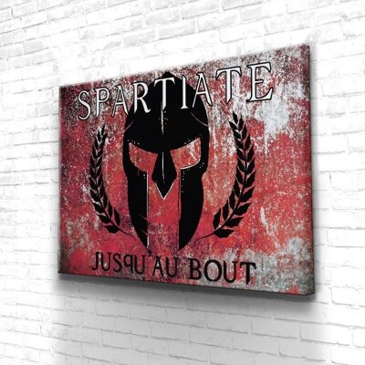 Tableau Motivation Spartiate Jusqu'au Bout - 120 x 90 - Plexiglas - Cadre noir