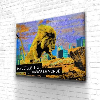 Tableau Motivation Réveille Toi - 40 x 30 - Plexiglas - Cadre noir