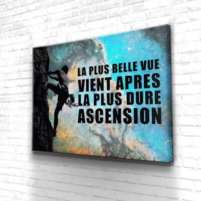 Tableau Motivation Ascension - 40 x 30 - Toile sur châssis - Cadre noir