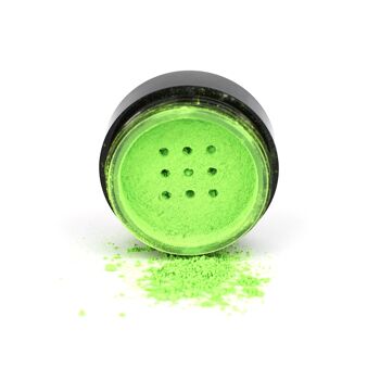 Neon Green Eye Dust Formule végétalienne et sans paraben qui brille sous la lumière UV 1