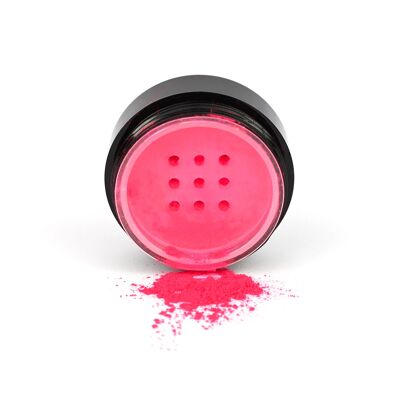 Polvere per occhi rosa neon Formula vegana e senza parabeni che si illumina ai raggi UV UV
