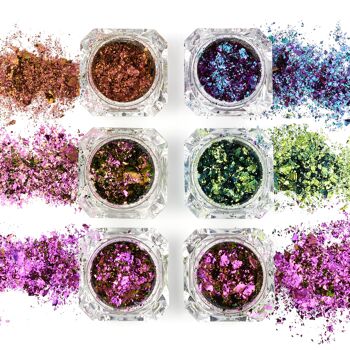 Flocons Duochrome, Couleur Shift Mezermising Loose Glitter Color In Pink Green 5