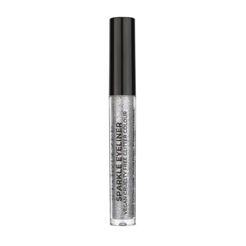 Sparkle Vegan Glitter Liquid Eyeliner, Quick Drying Fine Extreme Glitter Colour Silver