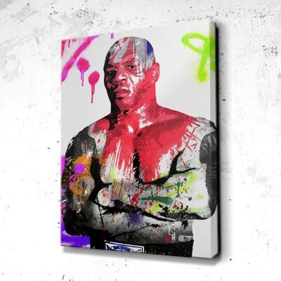 Tableau Mike Tyson Street - 40 x 30 - Toile sur châssis - Cadre noir