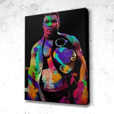 Tableau Mike Tyson Neon - 120 x 90 - Plexiglas - Cadre noir