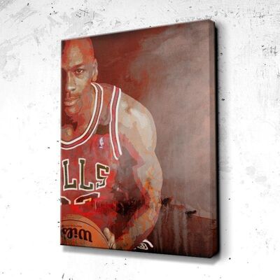 Tableau Michael Jordan NBA - 60 x 40 - Toile sur châssis - Cadre noir