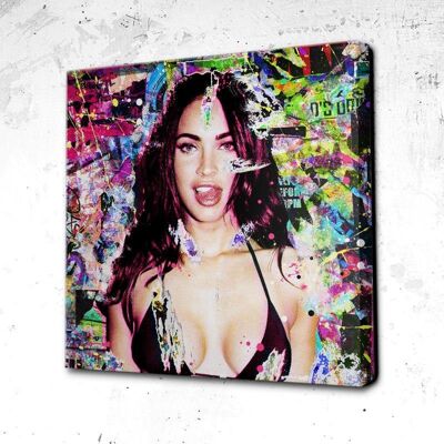 Tableau Megan Fox Dirty Collage - 80 x 80 - Plexiglas - Cadre noir