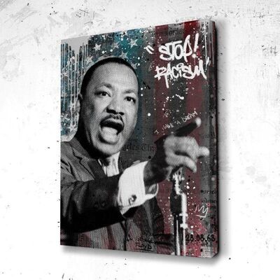 Tableau Martin Luther King - 60 x 40 - Toile sur châssis - Cadre noir