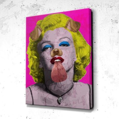 Tableau Marilyn Monroe Snapchat - 60 x 40 - Toile sur châssis - Cadre noir