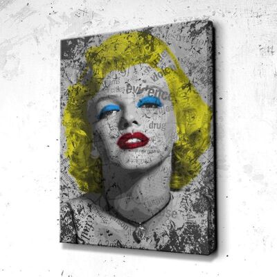 Tableau Marilyn Monroe Papers - 40 x 30 - Toile sur châssis - Cadre noir