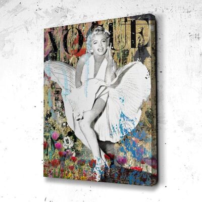 Tableau Marilyn Monroe Gold - 160 x 120 - Toile sur châssis - Sans cadre