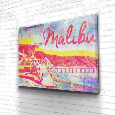 Tableau Malibu Los Angeles Street - 40 x 30 - Plexiglas - Cadre noir