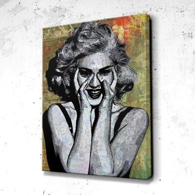 Tableau Madonna Gold Street - 60 x 40 - Toile sur châssis - Cadre noir