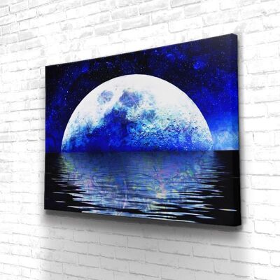 Tableau Lune Moon Street - 40 x 30 - Toile sur châssis - Sans cadre