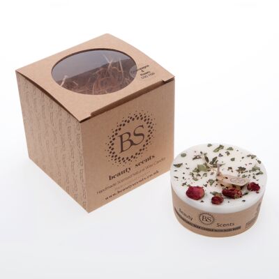 Vanilla Scented Soy Candles With Rose Buds box of 6