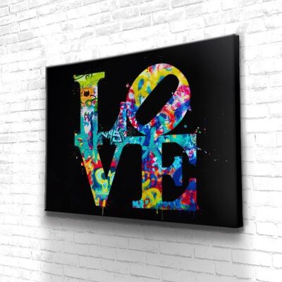 Tableau Love Color - 60 x 40 - Toile sur châssis - Cadre noir