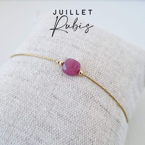 Bracelet pierre de naissance du mois de Juillet : Rubis