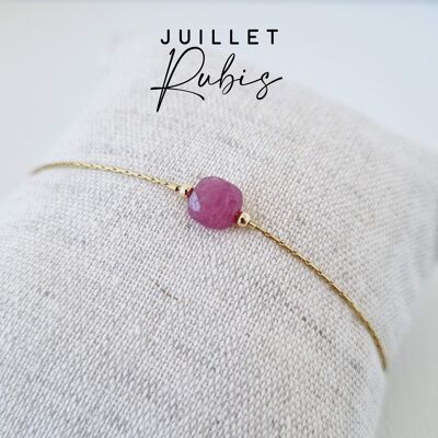 Bracelet pierre de naissance du mois de Juillet : Rubis