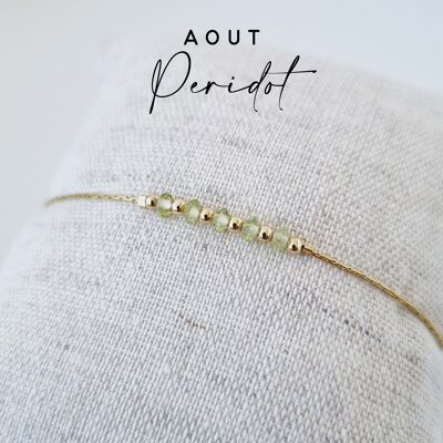 Birthstone bracelet for the month of August: Peridot