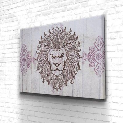 Tableau Lion Hippie - 60 x 40 - Plexiglas - Sans cadre