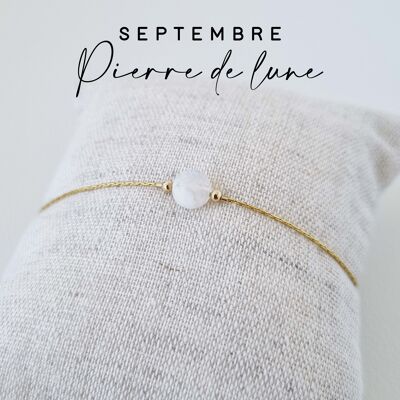 Bracelet pierre de naissance du mois de Septembre : Pierre de Lune