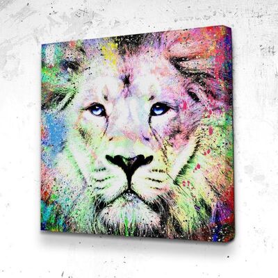 Tableau Lion Eclats - 100 x 100 - Plexiglas - Sans cadre
