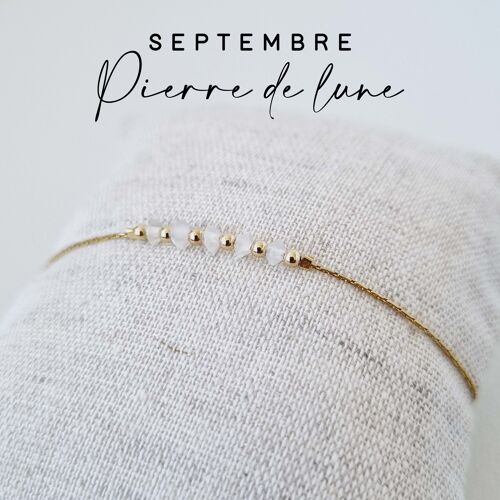 Bracelet pierre de naissance du mois de Septembre : Pierre de Lune