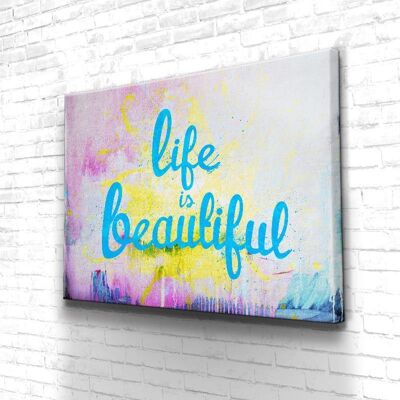 Tableau Life Is Beautiful - 40 x 30 - Plexiglas - Cadre noir