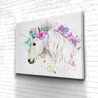 Tableau Licorne - 60 x 40 - Toile sur châssis - Sans cadre