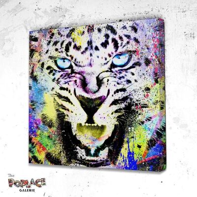 Tableau Leopard Eclats - 40 x 40 - Toile sur châssis - Sans cadre