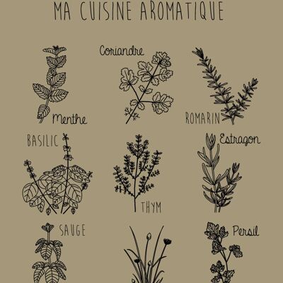 Illustration 30x40cm  - Ma cuisine aromatique