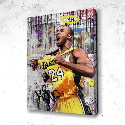 Tableau Kobe Bryant Paper - 100 x 75 - Plexiglas - Cadre noir