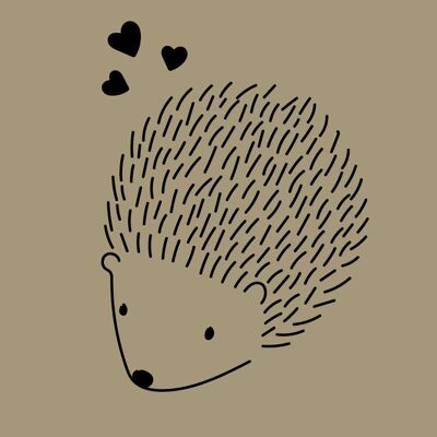 Illustration 30x40cm - The hedgehog in love