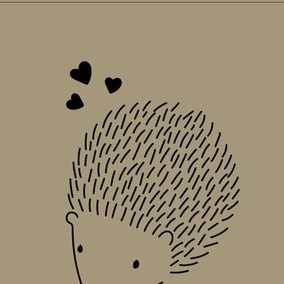 Illustration 30x40cm - The hedgehog in love