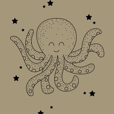 Illustration 30x40cm - The star octopus