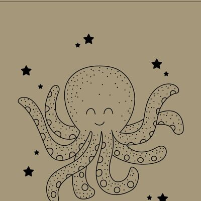 Illustration 30x40cm  - La pieuvre étoilée