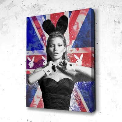 Tableau Kate UK Flag - 120 x 90 - Toile sur châssis - Cadre noir