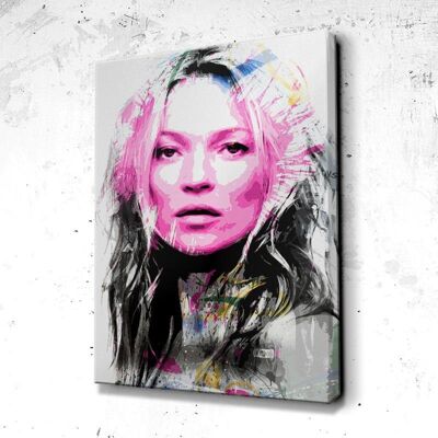 Tableau Kate Moss - 60 x 40 - Toile sur châssis - Sans cadre