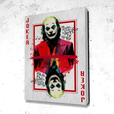 Tableau Joker Carte - 100 x 75 - Toile sur châssis - Cadre noir