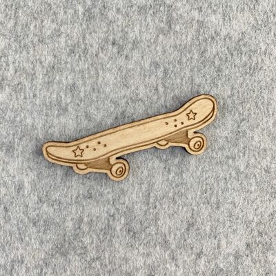 Broche en bois - Skate