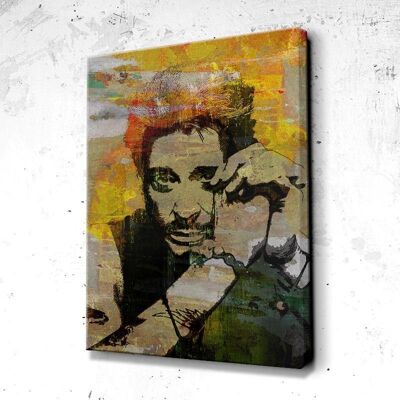 Tableau Johnny Hallyday - 40 x 30 - Toile sur châssis - Cadre noir